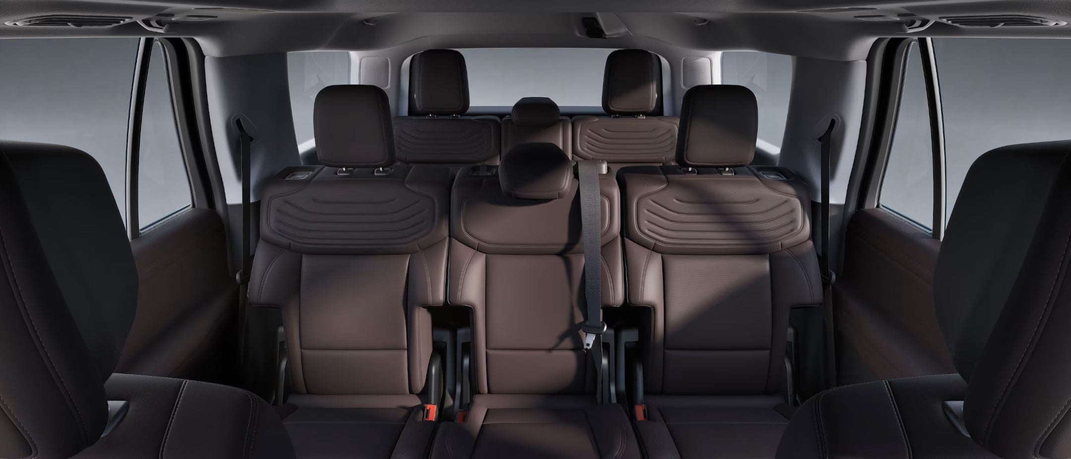 the back interior of a ford expedition suv in mojave